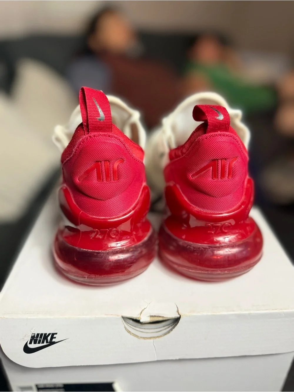 Nike Air Max 270 Off-White with Red Accents